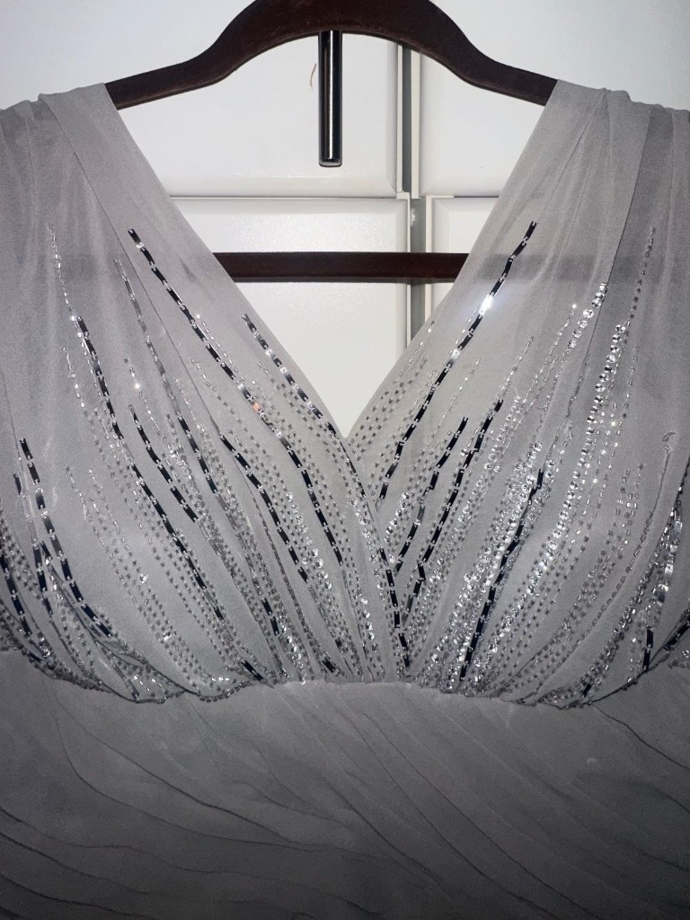 Minton grayish silver gown